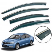 Дефлектор вікна для Seat Toledo 2012+ Sedan з нерж. хром полоскою Дефлектор вікна для Seat Toledo 2012+ Sedan з нерж. хром полоскою